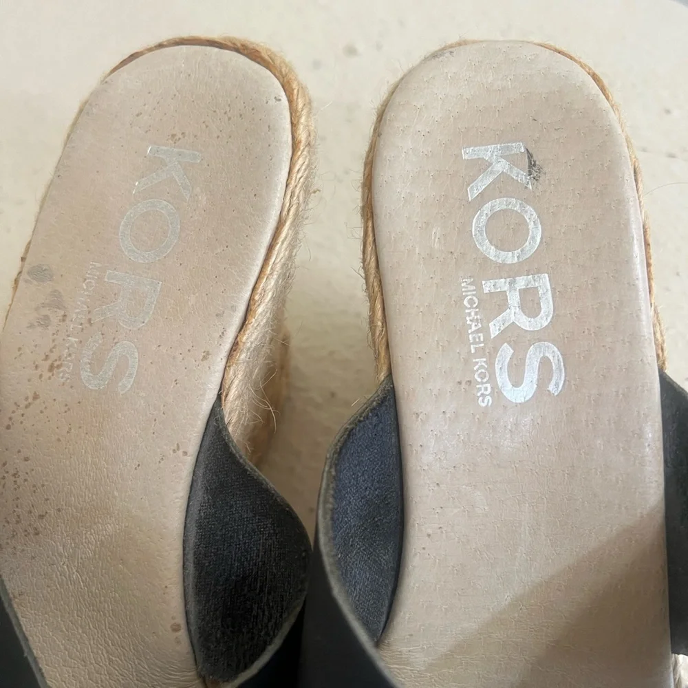 MICHAEL KORS Espadrille Wedge Mules Platform Sandals Sandal Women's‎ Size 7.3